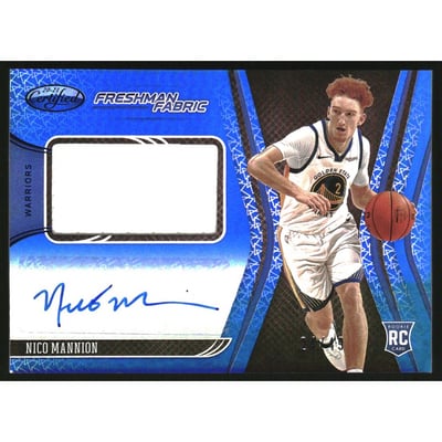 2020-21 Certified Freshman Fabric Signatures Blue #1 Nico Mannion