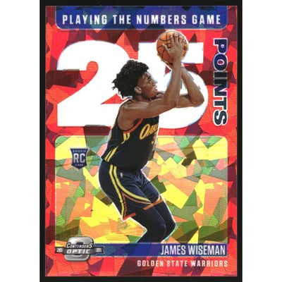 2020-21 Panini Contenders Optic Playing the Numbers Game Red Cracked Ice #30 James Wiseman