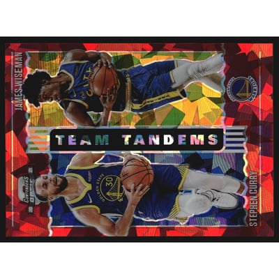 2020-21 Panini Contenders Optic Team Tandems Red Cracked Ice #17 Stephen Curry/James Wiseman