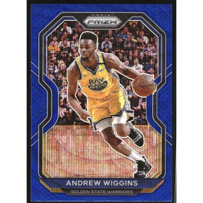 2020-21 Panini Prizm Prizms Blue Wave #132 Andrew Wiggins