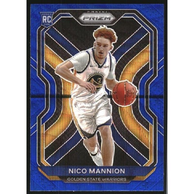 2020-21 Panini Prizm Prizms Blue Wave #293 Nico Mannion