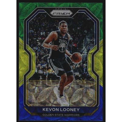 2020-21 Panini Prizm Prizms Choice Blue Yellow and Green #34 Kevon Looney