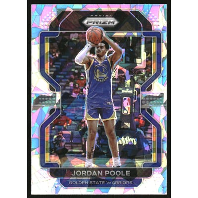 2021-22 Panini Prizm Prizms Ice #222 Jordan Poole