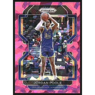 2021-22 Panini Prizm Prizms Pink Ice #222 Jordan Poole