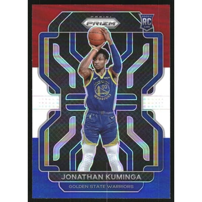 2021-22 Panini Prizm Prizms Red White and Blue #307 Jonathan Kuminga