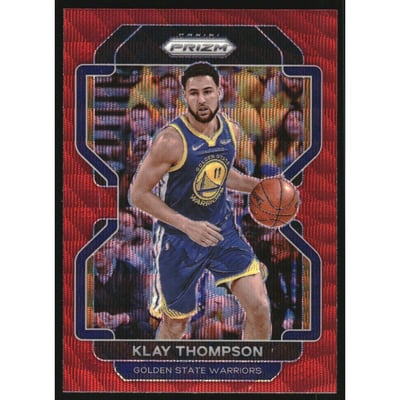 2021-22 Panini Prizm Prizms Ruby Wave #92 Klay Thompson