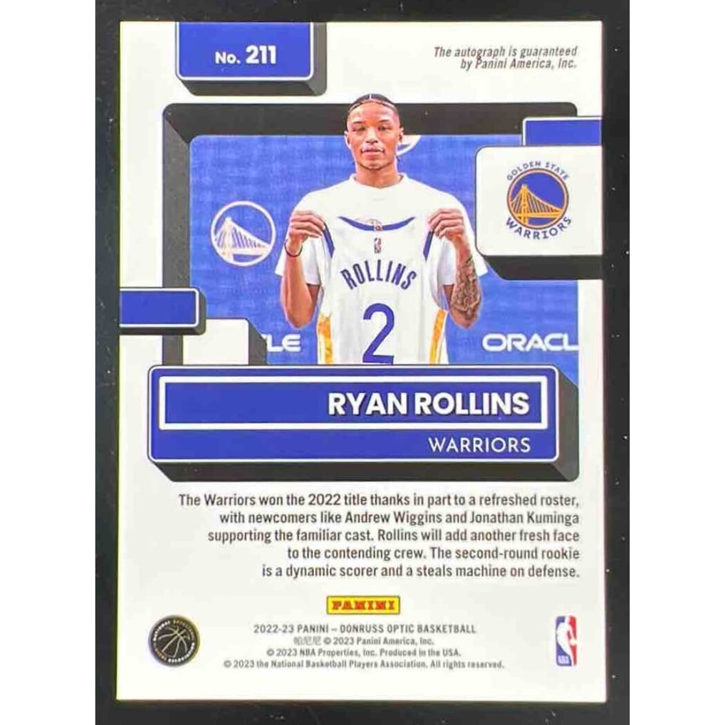 2022-23 Panini Donruss Optic Rated Rookies Signatures #211 Ryan 