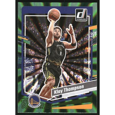 2023-24 Donruss Holo Green Laser #185 Klay Thompson