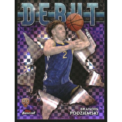 2023-24 Finest Debut Purple Checkerboard Refractors #D11 Brandin Podziemski