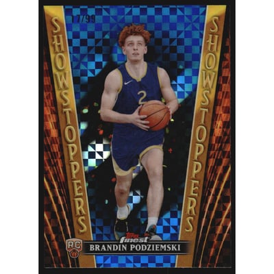2023-24 Finest Showstoppers Blue Checkerboard Refractors #SS29 Brandin Podziemski