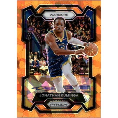 2023-24 Panini Prizm Prizms Orange Ice #48 Jonathan Kuminga