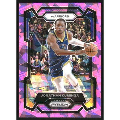 2023-24 Panini Prizm Prizms Pink Ice #48 Jonathan Kuminga