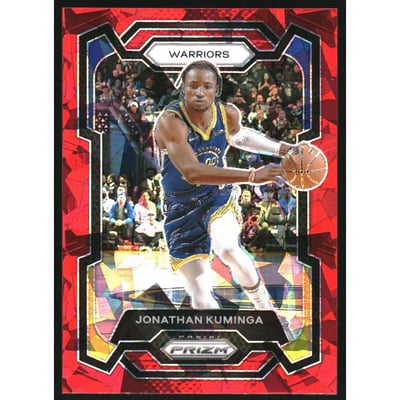 2023-24 Panini Prizm Prizms Red Ice #48 Jonathan Kuminga