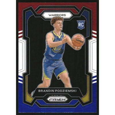 2023-24 Panini Prizm Prizms Red White and Blue #147 Brandin Podziemski