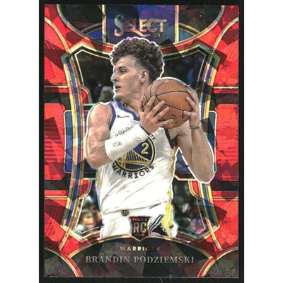 2023-24 Select Prizms Red Cracked Ice #319 Brandin Podziemski