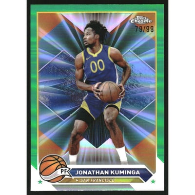 2023-24 Topps Chrome Green Refractors #122 Jonathan Kuminga