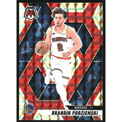 2024-25 Panini Mosaic Mosaic Choice Fusion Red and Yellow #105 Brandin Podziemski