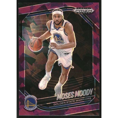 2024-25 Panini Prizm Black Prizms Purple Ice #175 Moses Moody