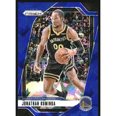 2024-25 Panini Prizm Prizms Blue Ice #104 Jonathan Kuminga