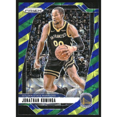 2024-25 Panini Prizm Prizms Choice Blue Yellow and Green #104 Jonathan Kuminga
