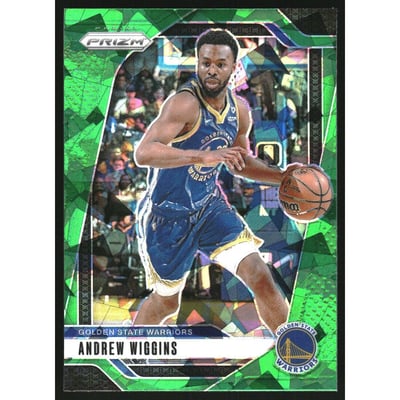 2024-25 Panini Prizm Prizms Green Ice #19 Andrew Wiggins