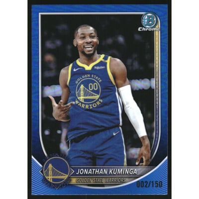 2025-26 Bowman Chrome Blue Refractors #BCV191 Jonathan Kuminga
