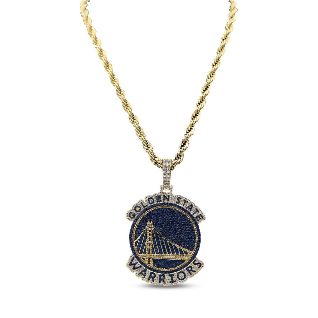 Golden State Warriors Official NBA Logo Pendant - The GLD Shop Golden State Warriors Silver Or Gold Iced Cuban Chain Necklace 20\
