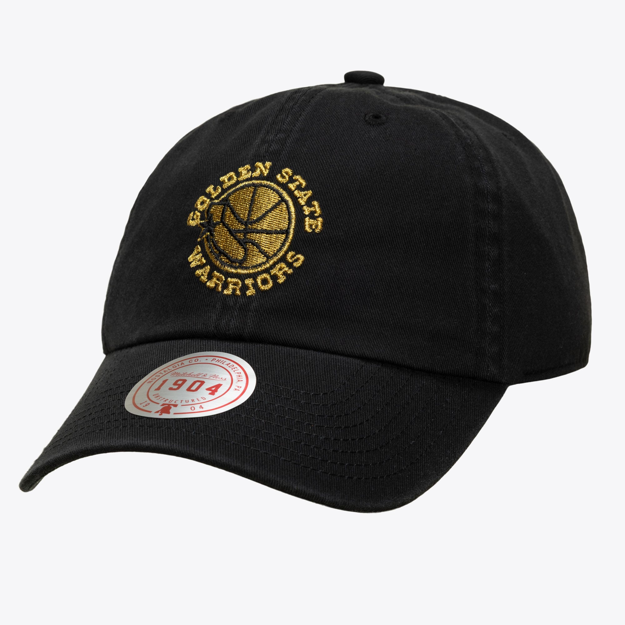 Golden State Warriors Black & Gold Hardwood Classics 1904 Dad Adjustable Hat