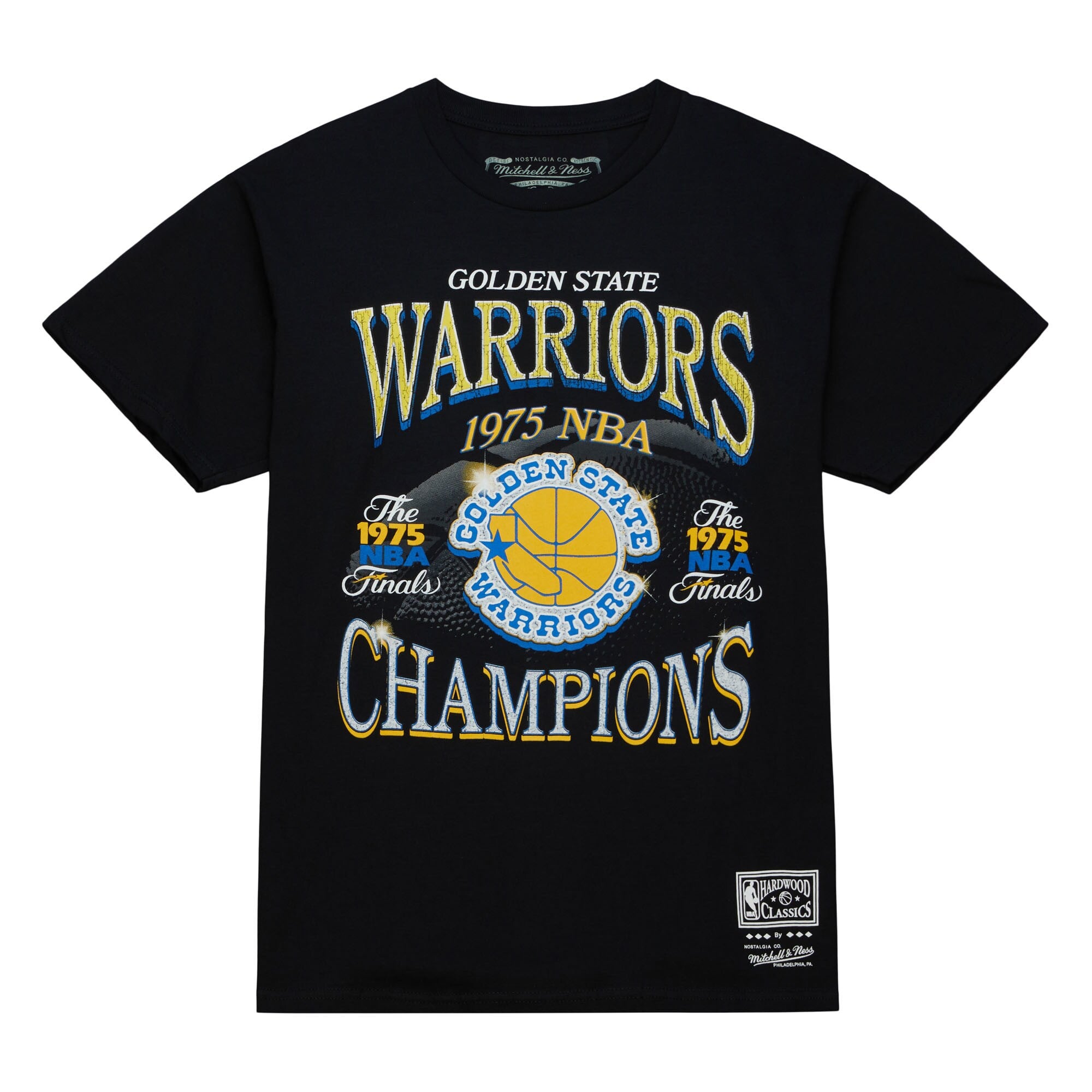 Golden State Warriors Black Hardwood Classics Champions Era T-Shirt