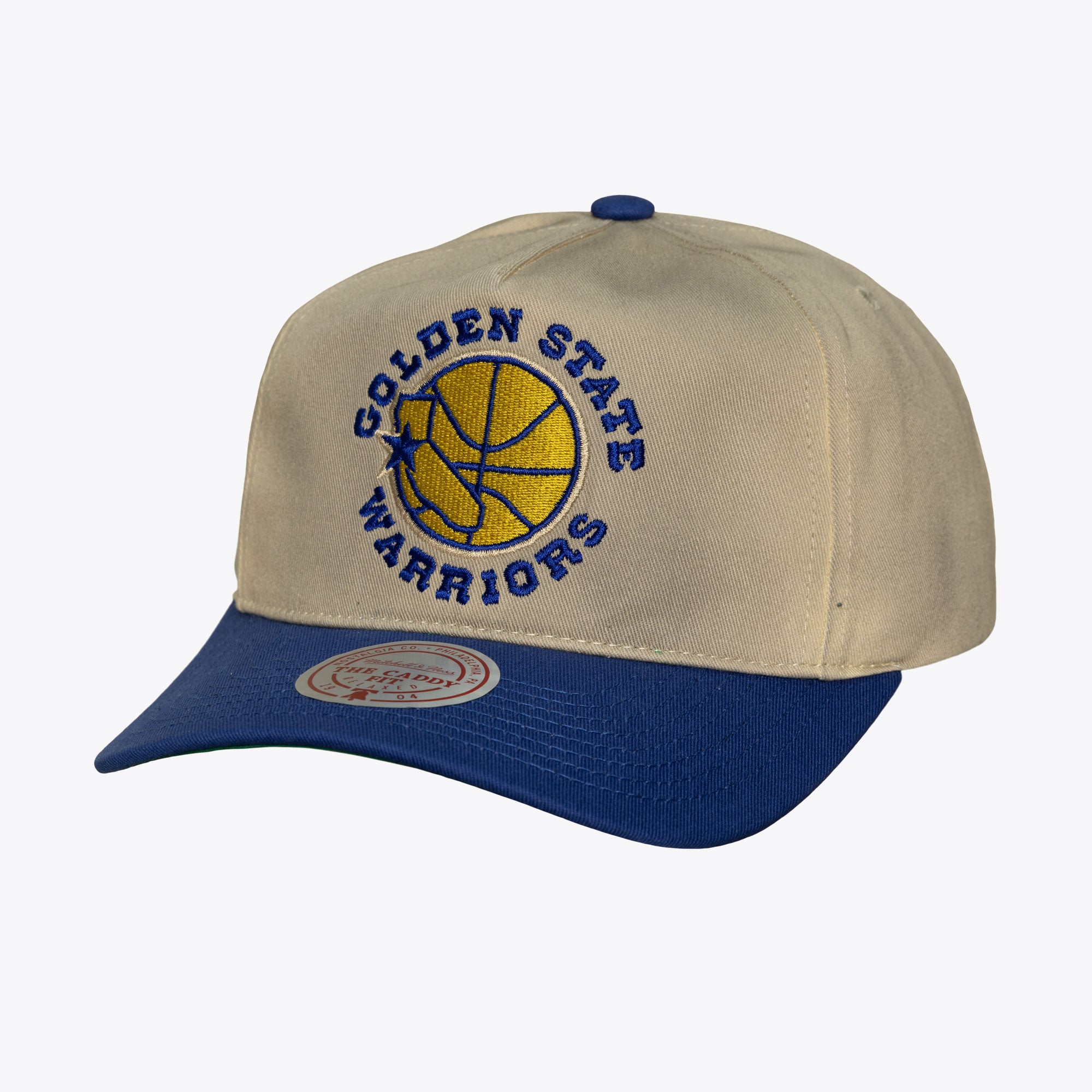 Golden State Warriors Cream/Royal Hardwood Classics Retro Roots Caddy Snapback Hat