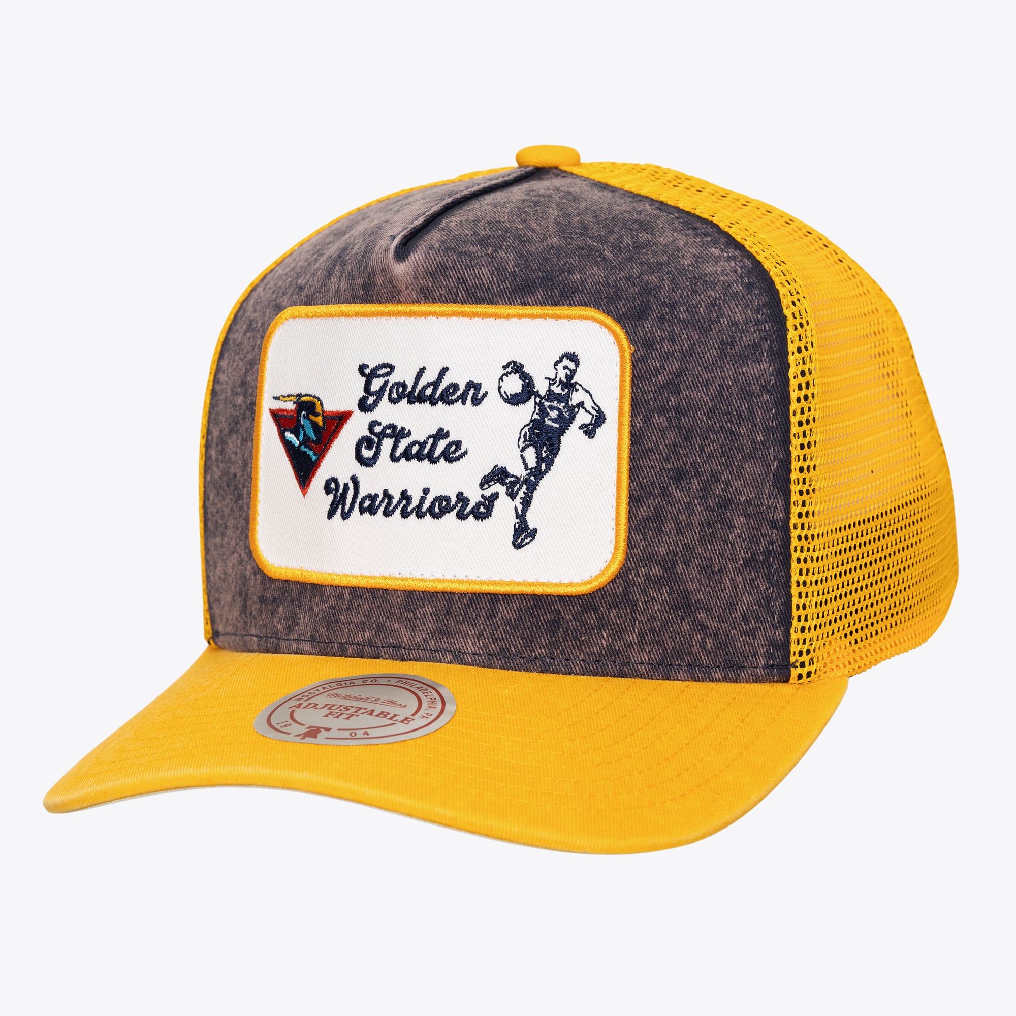 Golden State Warriors Navy Hardwood Classics Hometown Trucker Adjustable Hat
