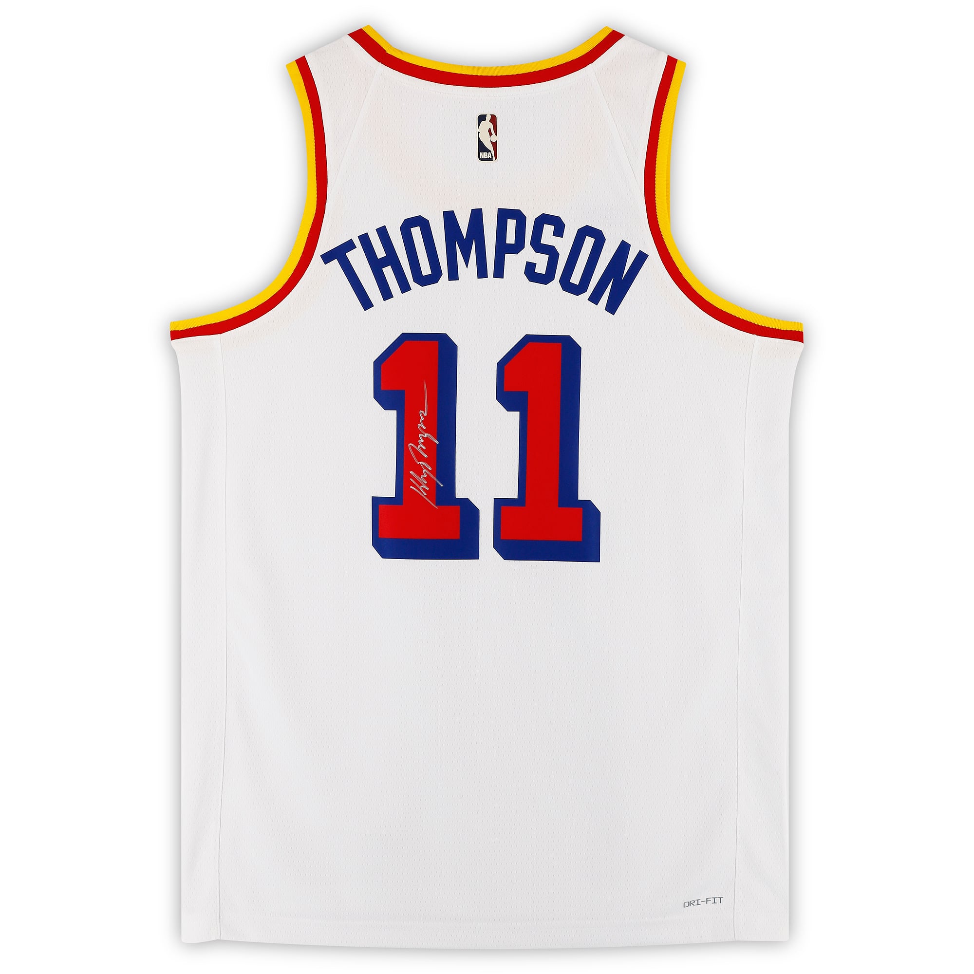 Maillot Swingman Nike Classic Edition blanc autographié par Klay Thompson des Golden State Warriors