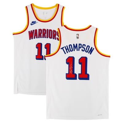 Klay Thompson Golden State Warriors Autographed Fanatics Authentic Nike White Classic Edition Swingman Jersey 