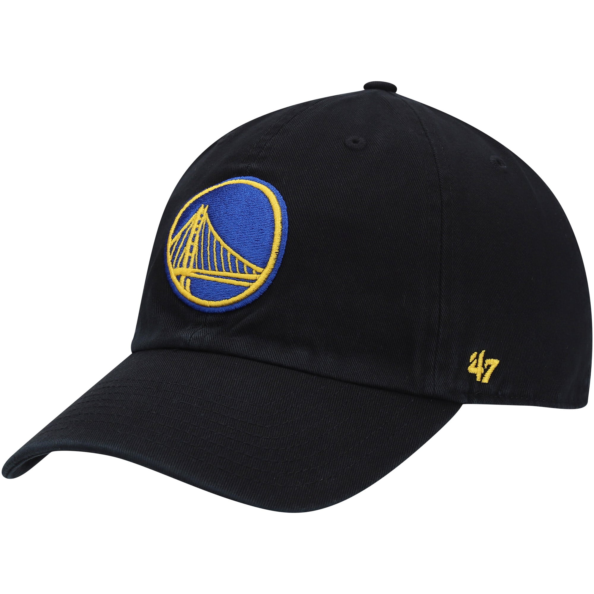Men's '47 Black Golden State Warriors Core Logo Clean Up Adjustable Hat