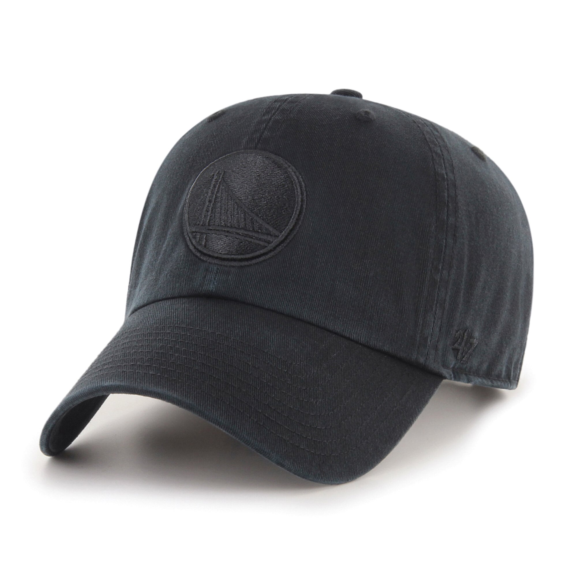 Men's '47 Golden State Warriors Black on Black Clean Up Adjustable Hat