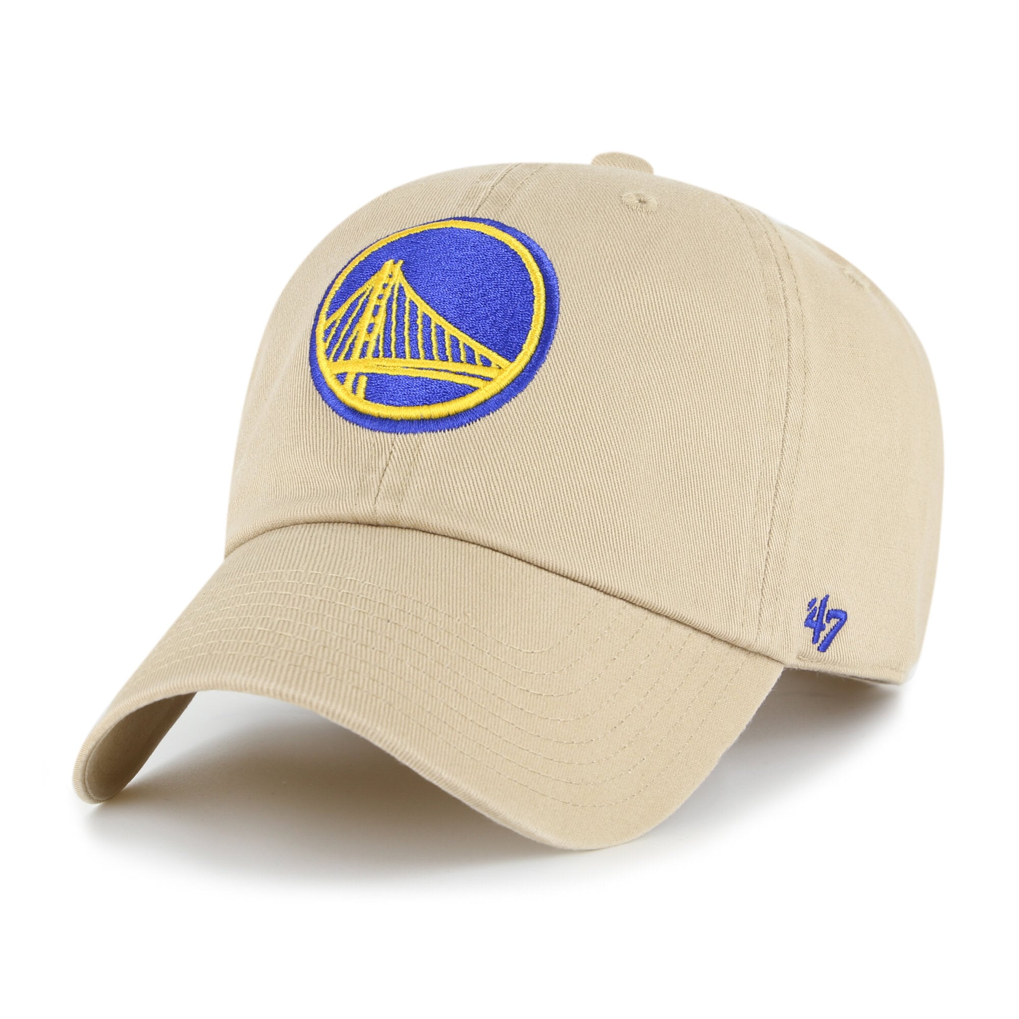 Men's '47 Khaki Golden State Warriors Logo Clean Up Adjustable Hat