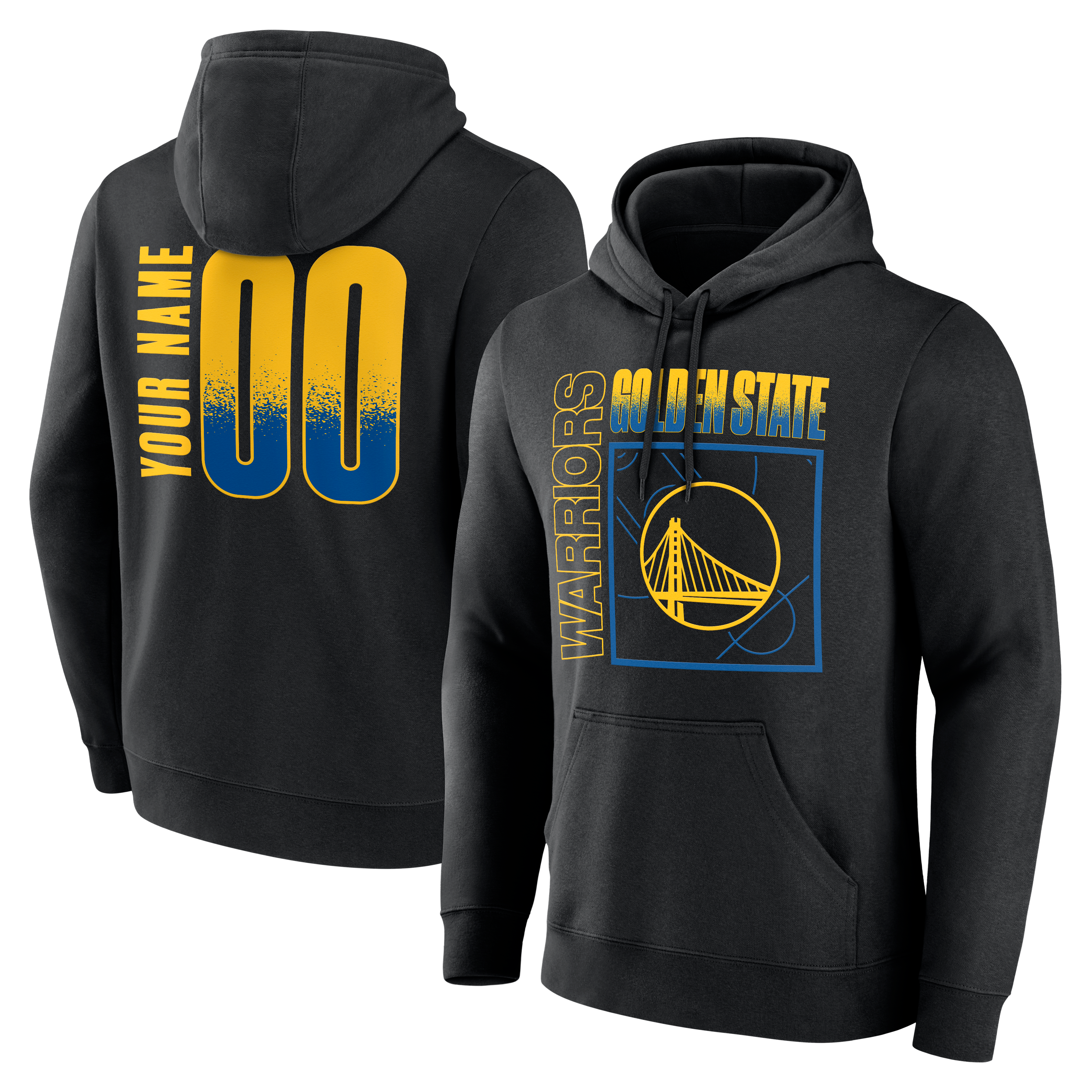 Sweat à capuche noir pour homme Golden State Warriors Home Court Pop personnalisé avec nom et numéro