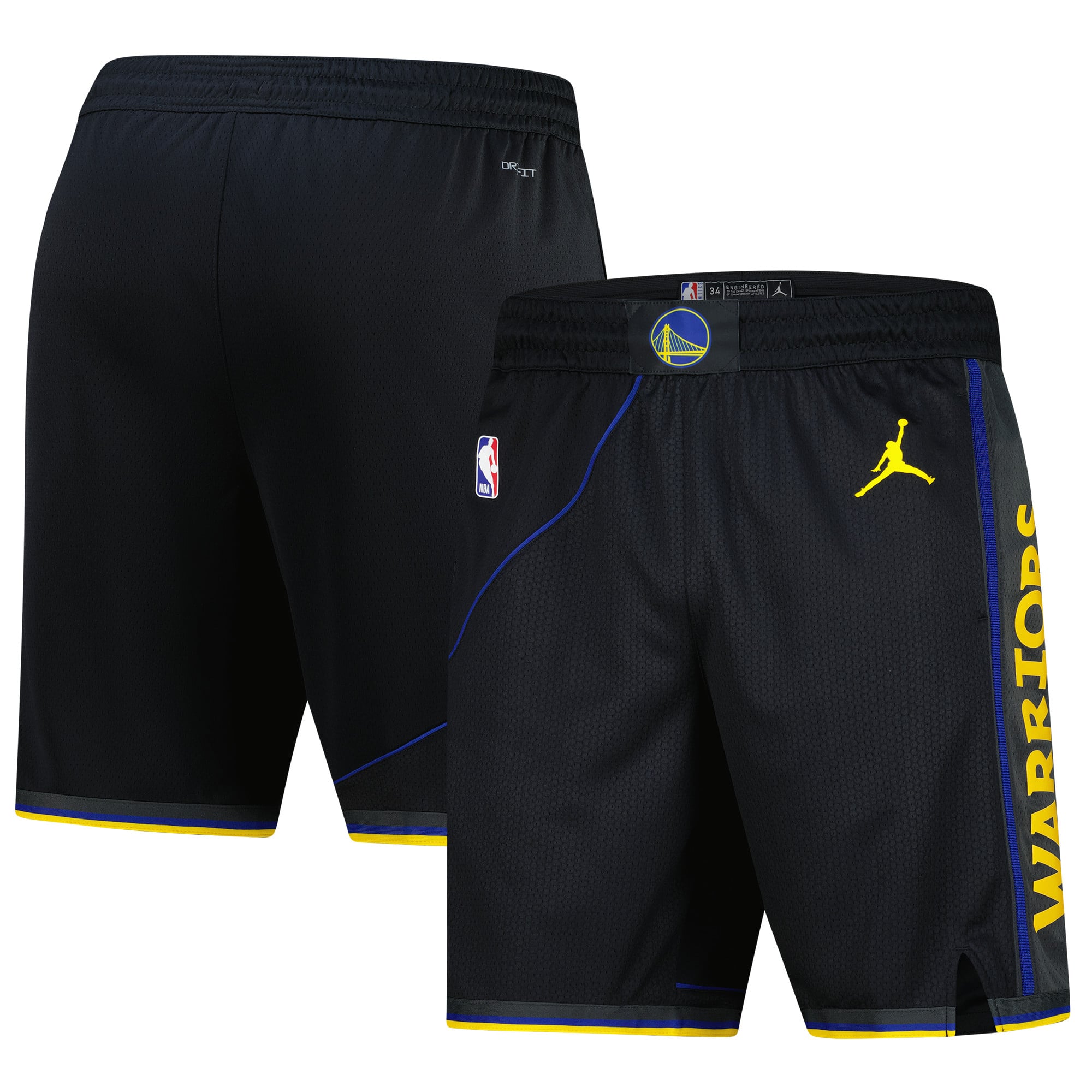 Short Swingman Jordan Brand noir Golden State Warriors 2024/25 pour homme - Édition Statement
