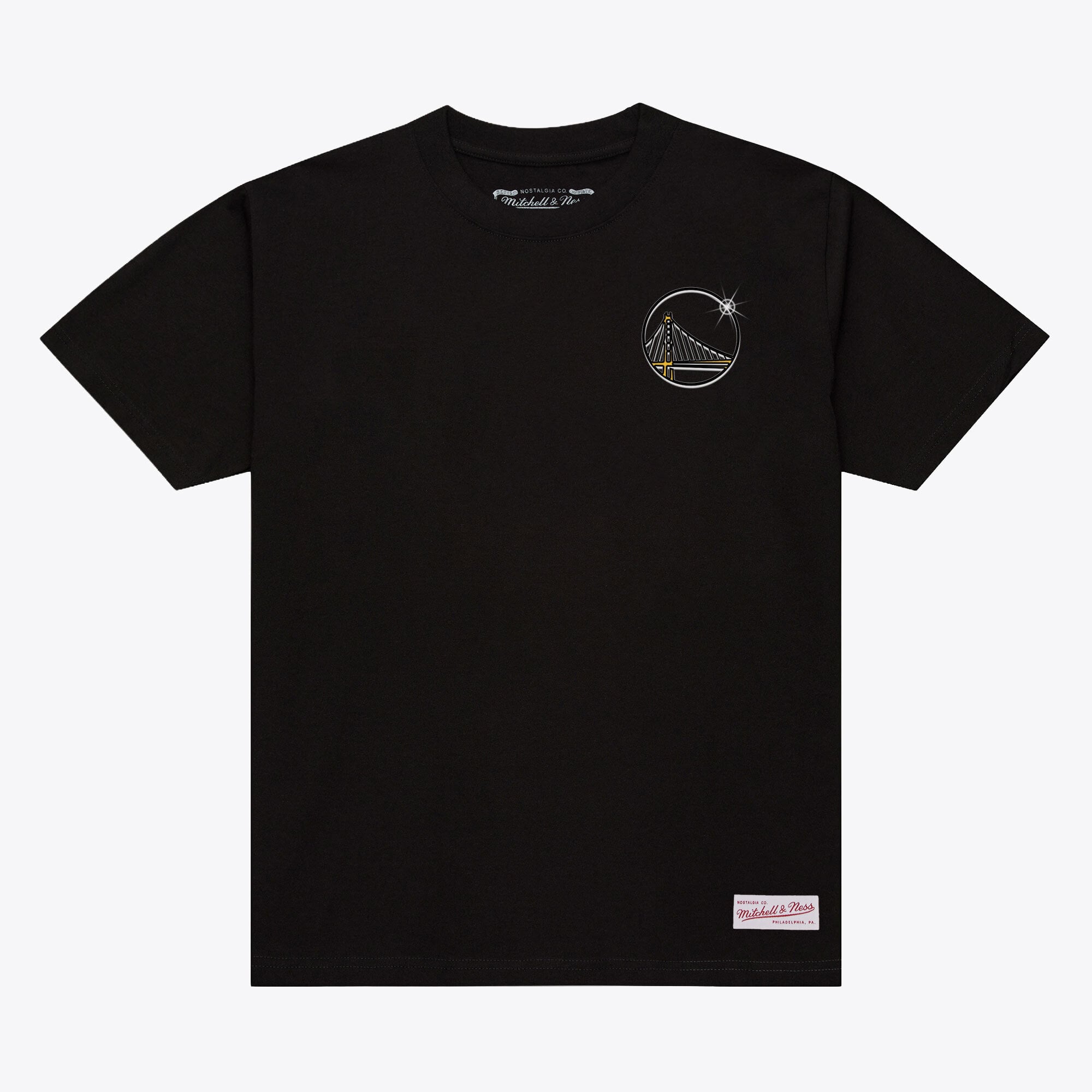 T-shirt homme Mitchell & Ness noir Golden State Warriors à motif aérographe