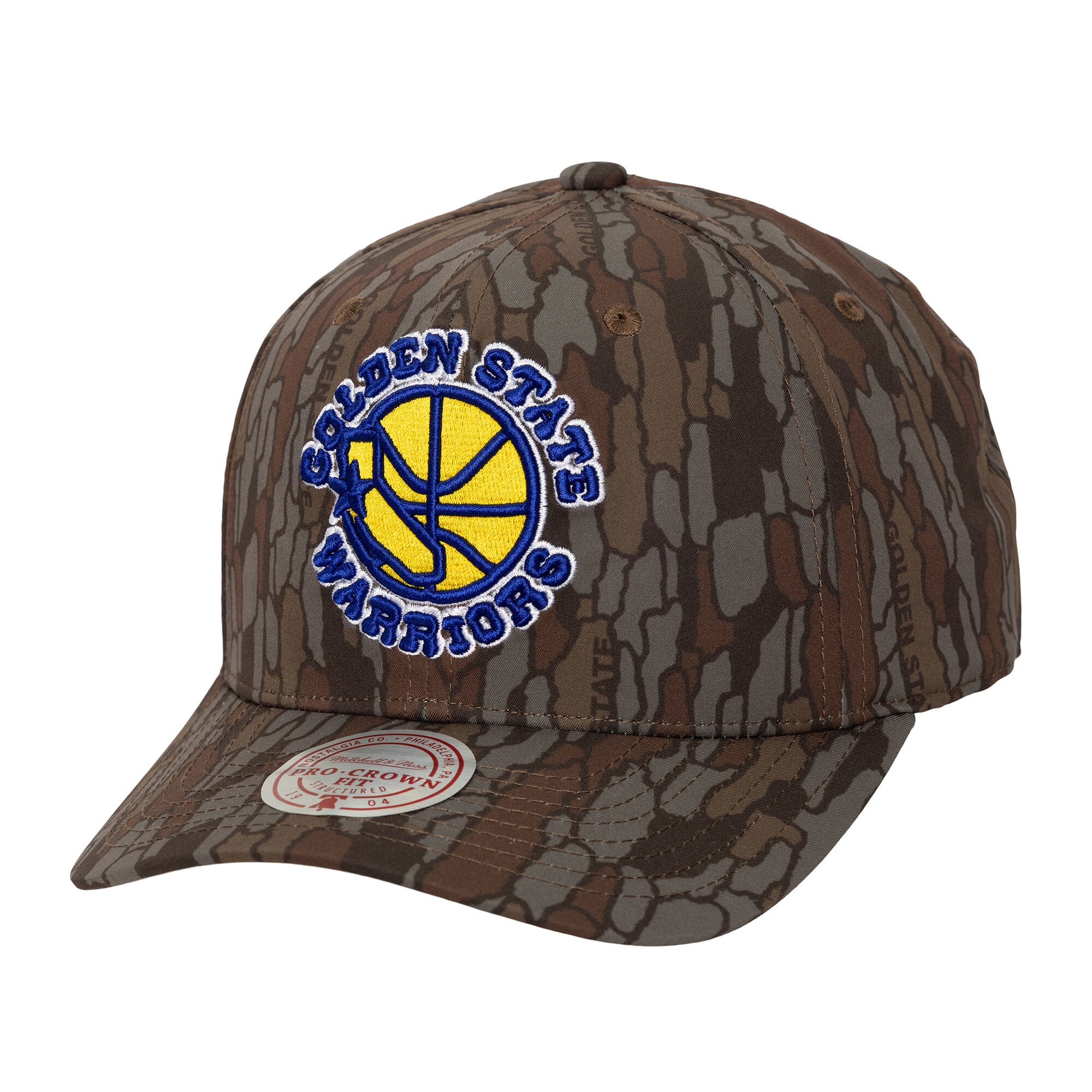 Men's Golden State Warriors Mitchell & Ness Camo Hidden Pro-Crown Adjustable Hat