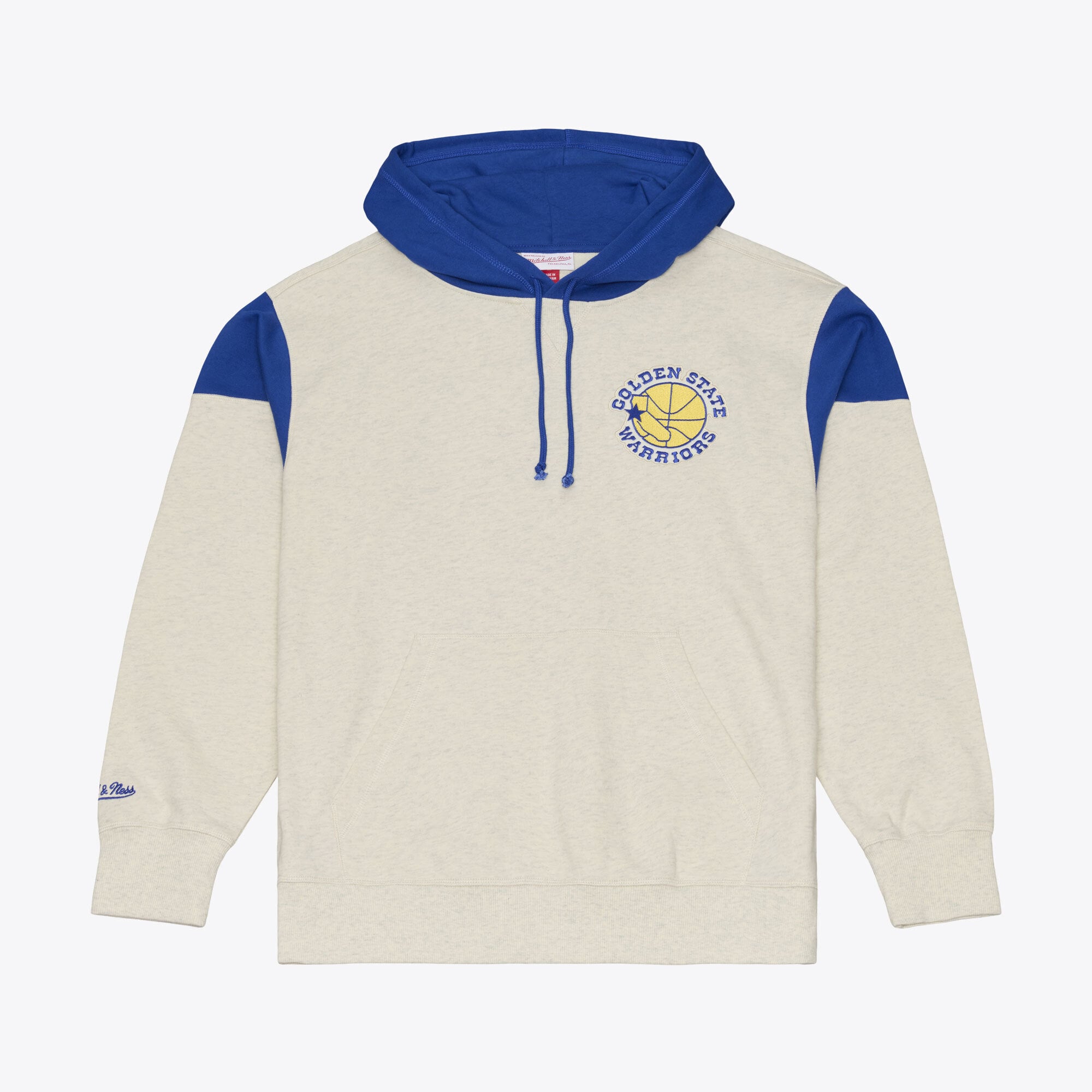 Men's Mitchell & Ness Cream Golden State Warriors French Terry Hoodie