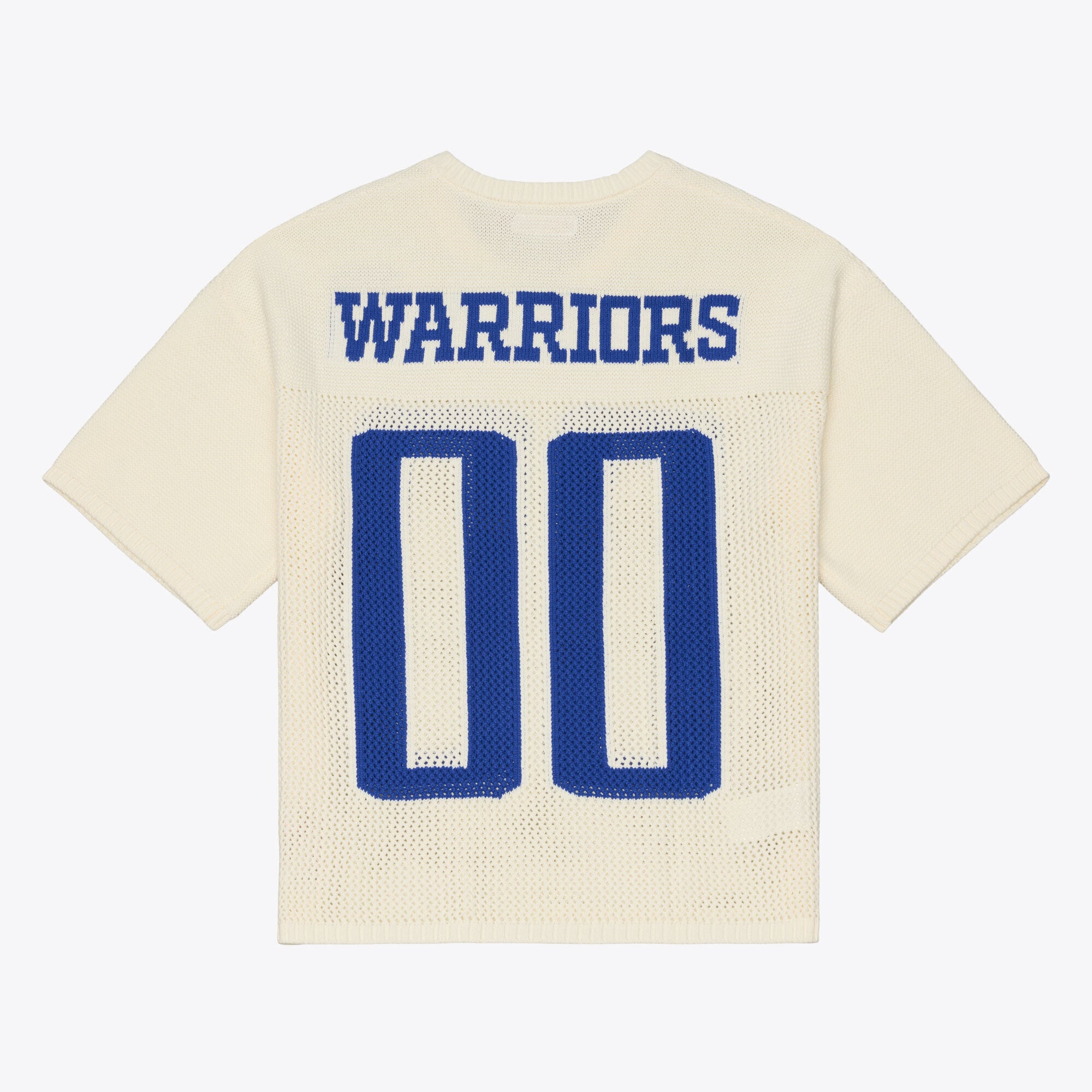 Men's Mitchell & Ness Cream Golden State Warriors Hardwood Classics Retro Roots Short Sleeve Sweater Jersey