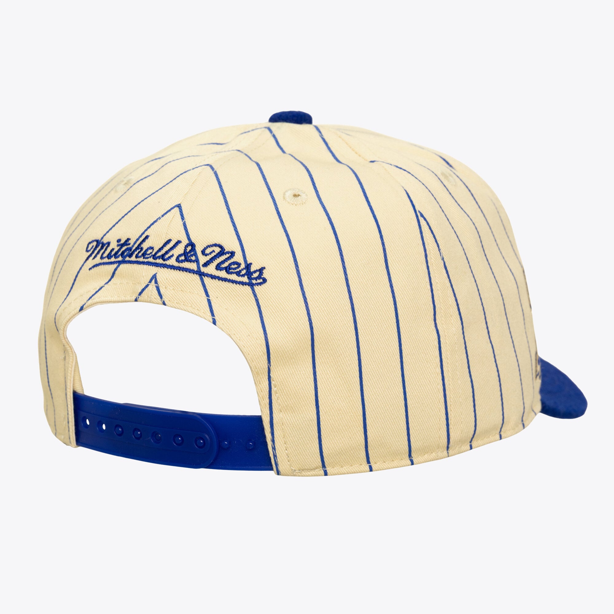 Casquette ajustable Mitchell & Ness crème Golden State Warriors Hardwood Classics Retro Roots Stripe Pro pour homme