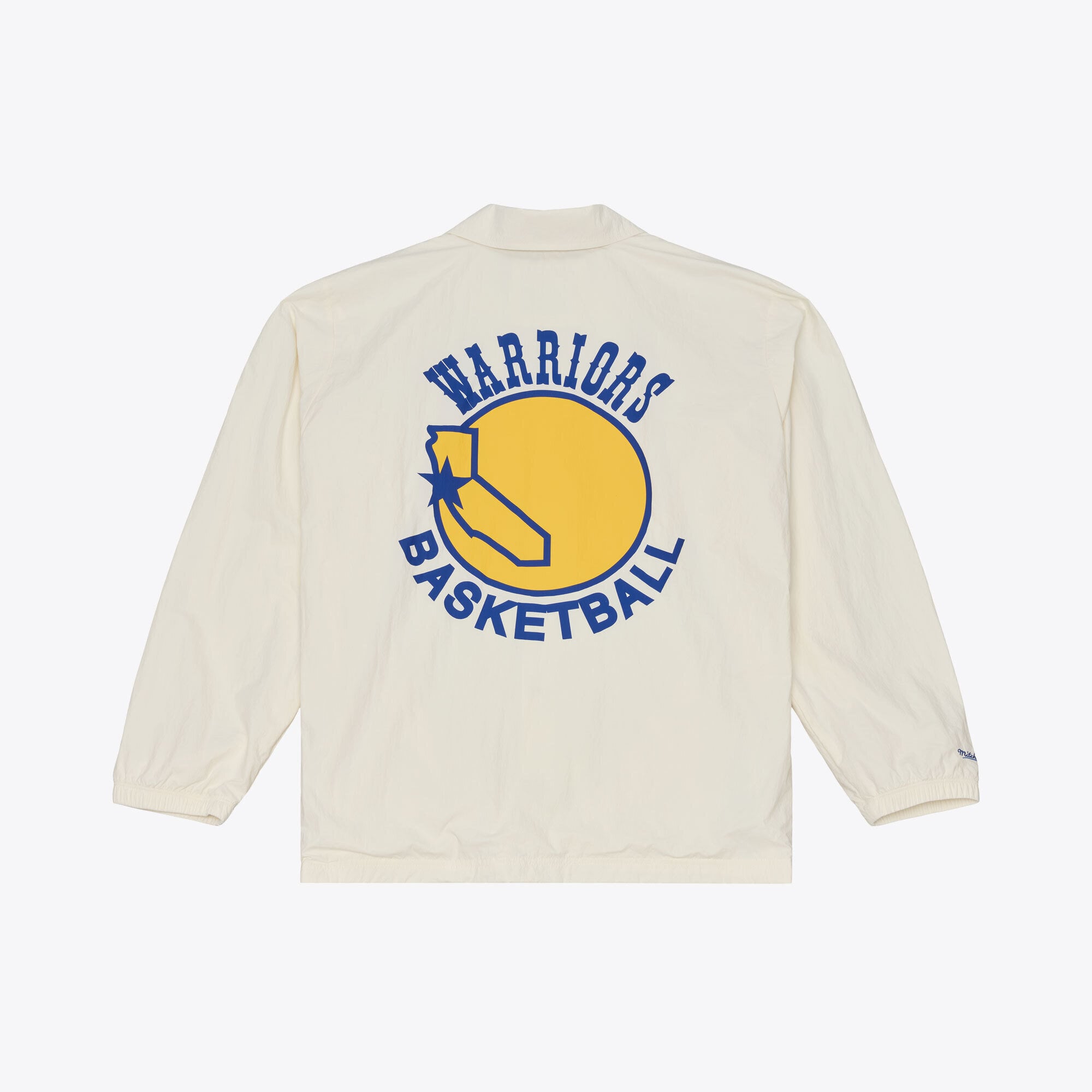 Men's Mitchell & Ness Cream Golden State Warriors Retro Root Full-Snap Coaches Jacket