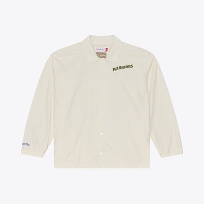  Golden State Warriors Mitchell & Ness Retro Root Full-Snap Coaches Jacket - Cream