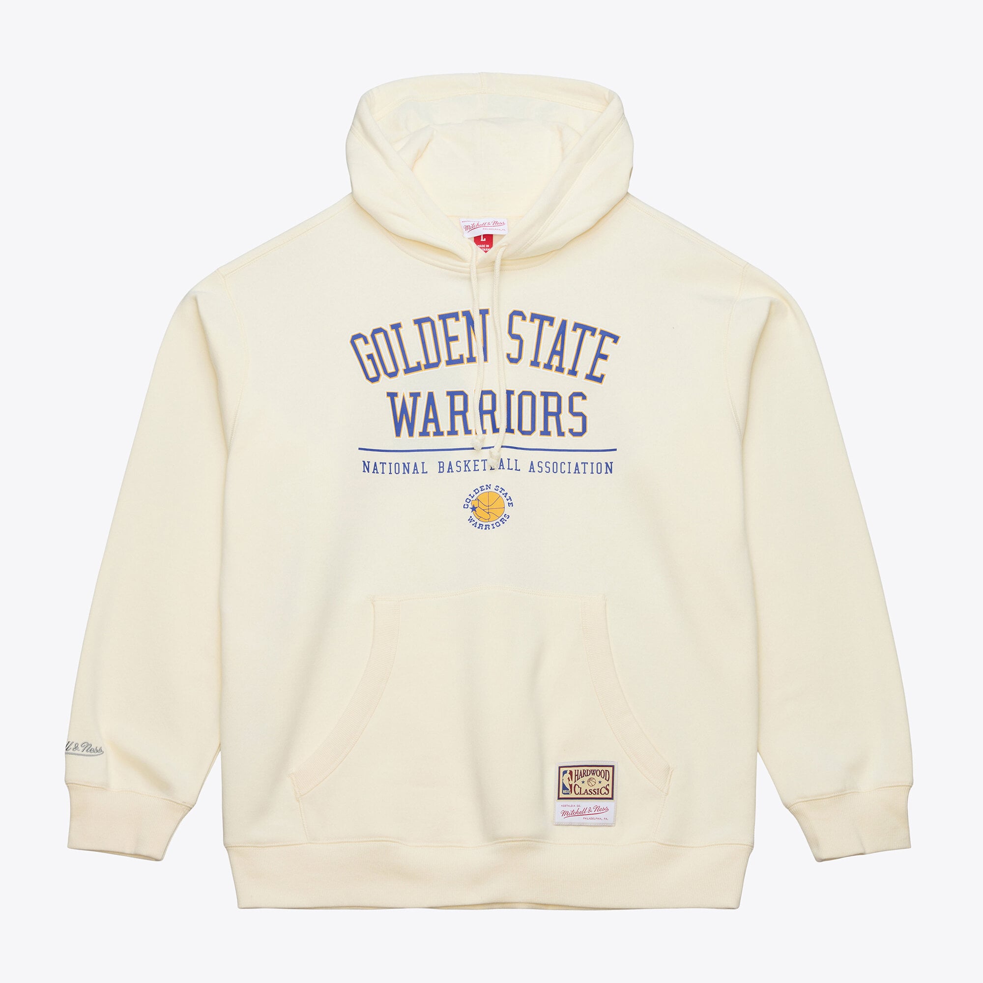 Men's Mitchell & Ness Cream Golden State Warriors Walk-Off Fleece Hoodie