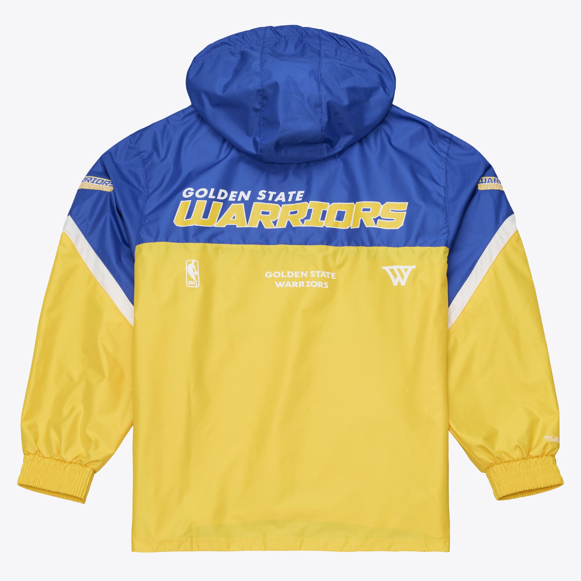 Veste coupe-vent demi-zip Mitchell & Ness Golden State Warriors à carreaux triples dorés pour homme