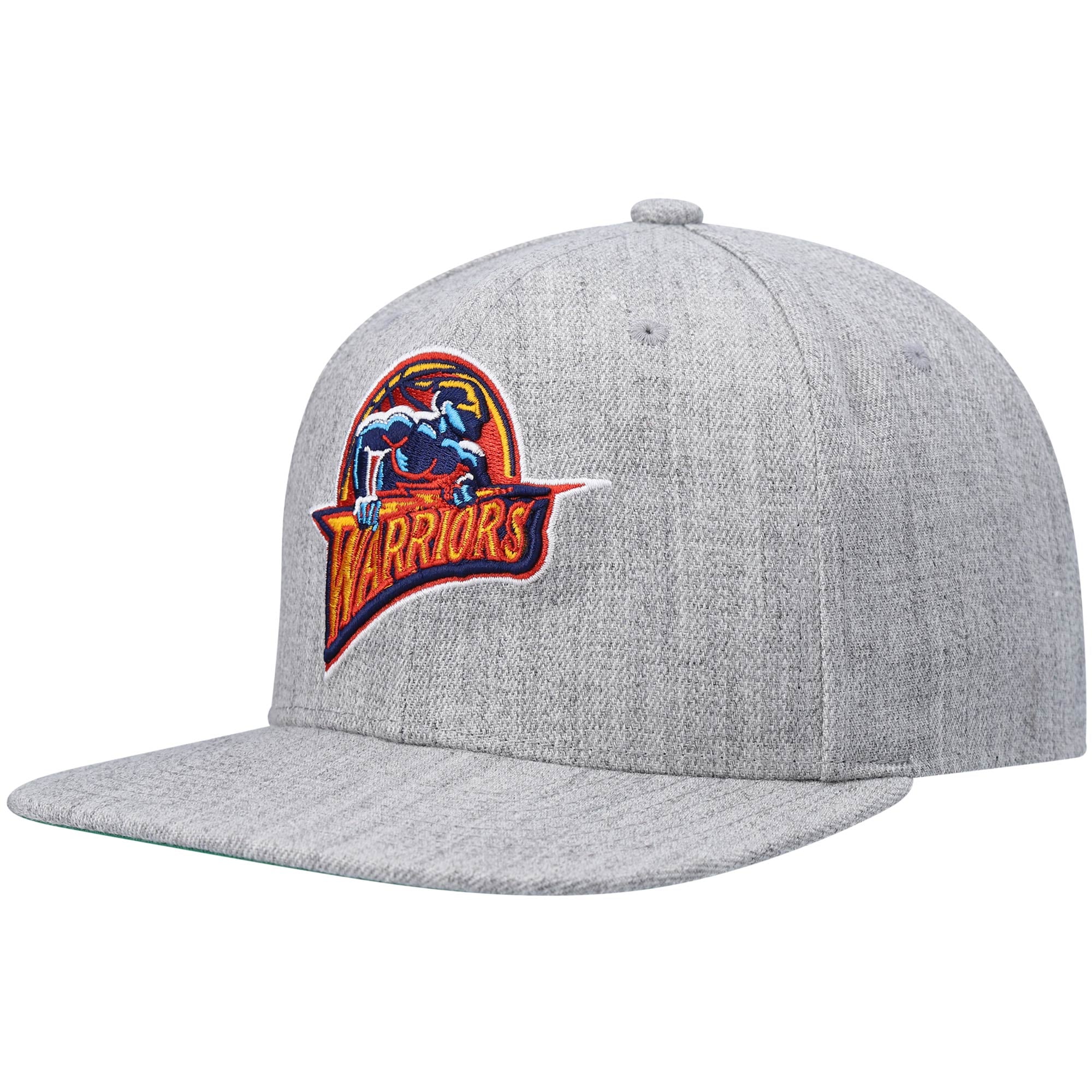 Men's Golden State Warriors Mitchell & Ness Heathered Gray Hardwood Classics Team 2.0 Snapback Hat