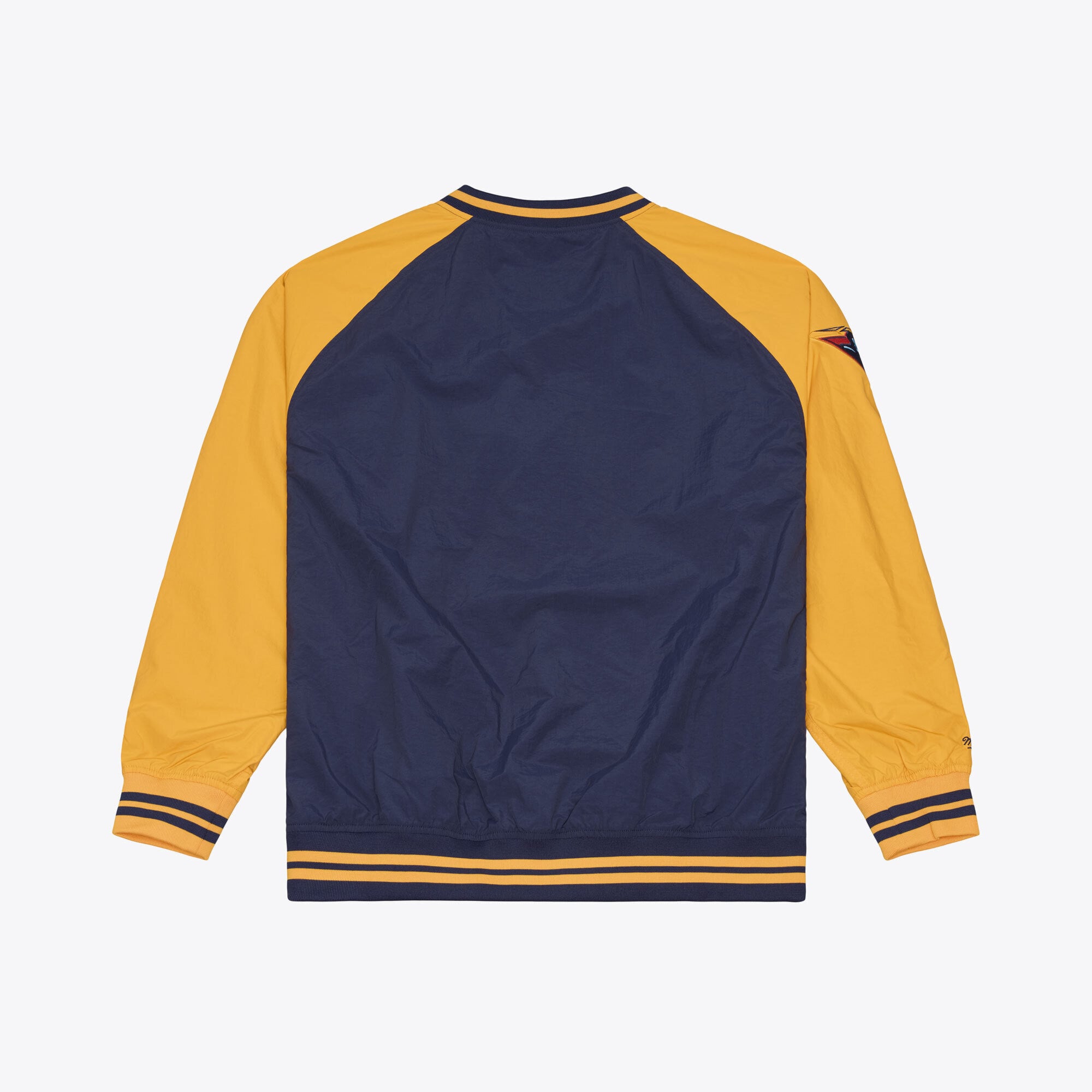Men's Mitchell & Ness Navy Golden State Warriors Classic V-Neck Raglan Pullover