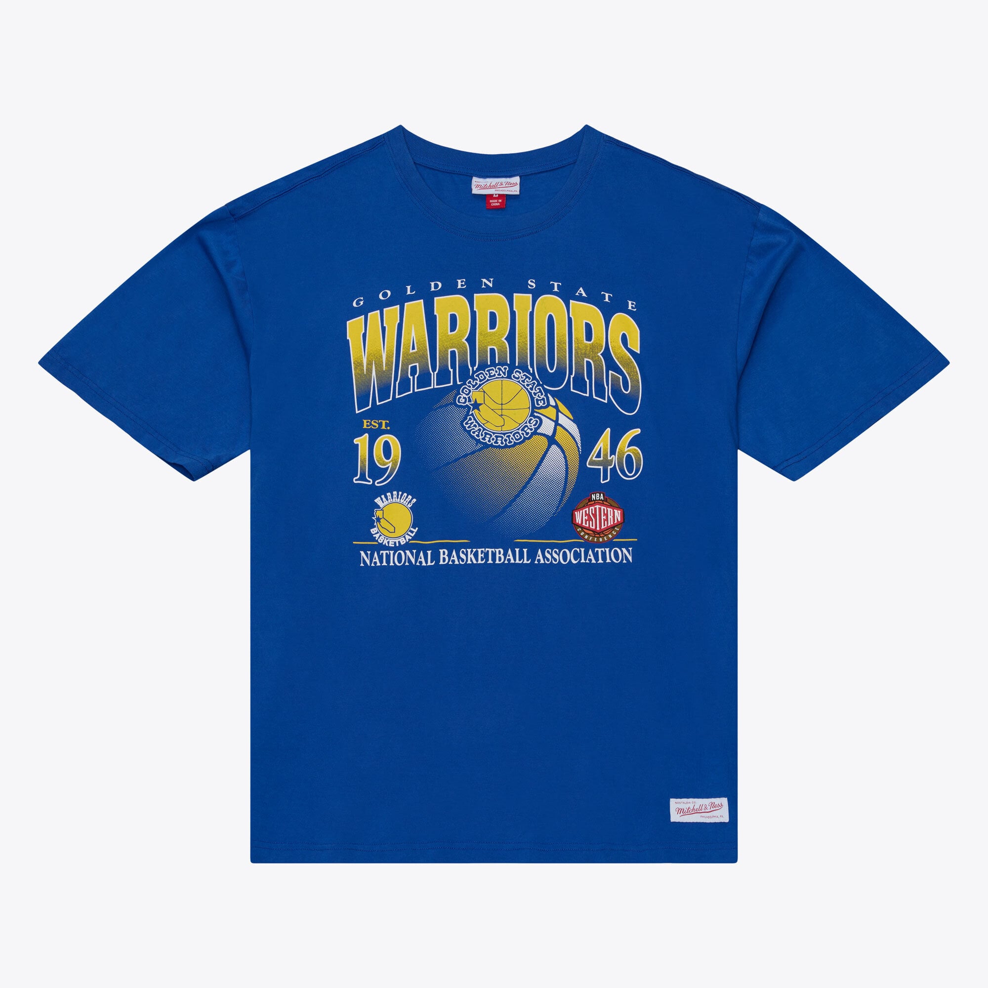 T-shirt graphique Mitchell & Ness Royal Golden State Warriors pour homme